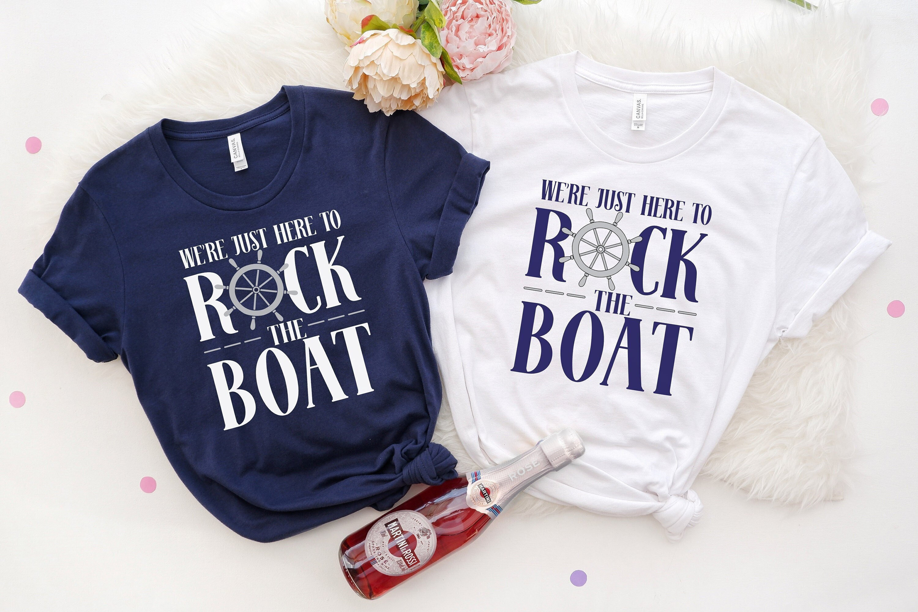 We're Just Here to Rock the Boat Shirt, Matching Group Cruise Tee, Family Cruise Shirts, Cruise Trip T-shirt, Vacation Shirt For a Group