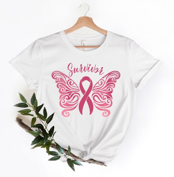 Breast Cancer Awareness Pink Butterflies Ribbon Survivor T-Shirt Breast Cancer Awareness Pink Butterflies Ribbon Survivor T-Shirt