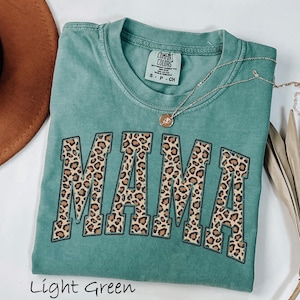 Comfort Colors® Leopard Mama Shirt, Mothers Day Gift, Mom Shirt, Retro Mama Shirt, Gift For Mom, Mama Shirt, Leopard Mama T-Shirt