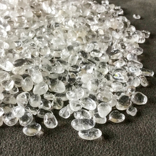 CLEAR QUARTZ Chips - Rounded 3-7mm - 1, 2, 4, 8 oz - Gemstone Chips - Crystal Chips - Roller Bottle Chips - Healing Crystals - Arts & Crafts