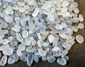 CELESTITE Chips - 3-7mm - 1 oz, 2 oz, 4 oz, 8 oz - Crystal Chips - Gemstone Chips - Roller Bottle Chips - Healing Crystals - Arts & Crafts