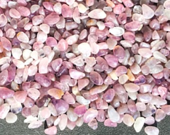 Chips de cuarzo rosa lavanda - 3-7 mm - 1, 2, 4 y 8 oz - Chips de cristal - Chips de piedras preciosas - Chips de rodillo - Cristales curativos - Artes y manualidades