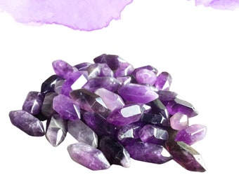 AMETHYST Mini Double Terminated Crystals - Grid Crystals - Healing Crystals - Tiny Carved Gemstones - Orgonite Crystals