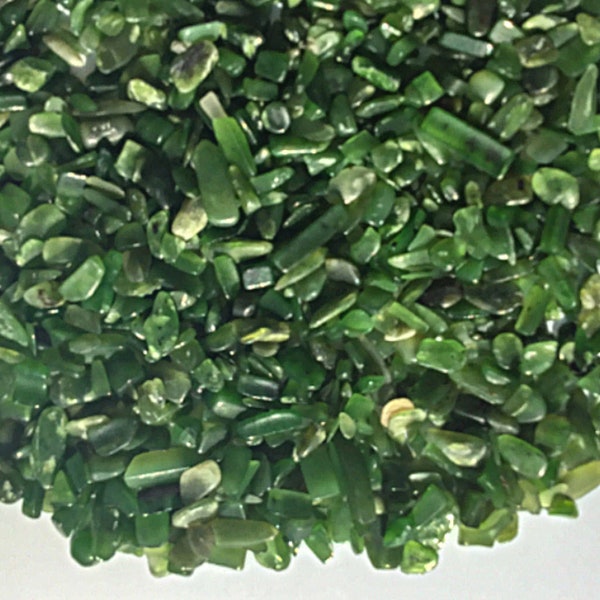 GREEN JADE Chips - 3-9mm - 1, 2, 4, 8 oz  - Crystal Chips - Gemstone Chips - Roller Bottle Chips - Healing Crystals - Arts & Crafts