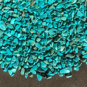 TURQUOISE HOWLITE (Turquoise) Chips - 3-7 mm - 1, 2, 4, 8 oz - Gemstone Chips - Crystal Chips - Roller Bottle Chips - Arts & Crafts