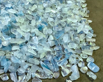 AQUAMARINE Chips - 3-9mm - 1, 2, 4,or 8 oz - Crystal Chips - Gemstone Chips - Roller Bottle Chips - Healing Crystals - Arts & Crafts