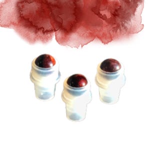 RED TIGER EYE Rollerball - 1 or Sets - Gemstone Roller Ball - Crystal Roller Ball - Rollerball Insert - Roller Bottle Top