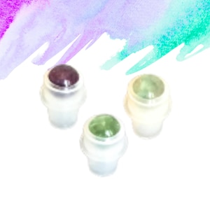 RAINBOW FLUORITE Rollerball - 1 or Sets - Gemstone Roller Ball - Crystal Roller Ball - Rollerball Insert - Roller Bottle Top