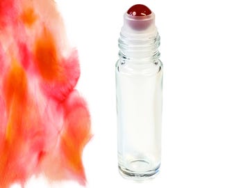 Red Agate Gemstone Roller Bottle – Stability & Strength • Crystal Rollerball • 5ml or 10ml