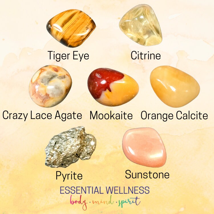 SOLAR PLEXUS CHAKRA 7 Piece Crystal Set - 2 Sizes - With