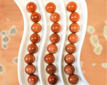 GOLDSTONE 20mm Sphere - 1 or Sets – Pocket Crystal Ball with Gemstone Info Card for Energy Work, Meditation, Decor & Gifts