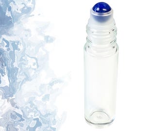 Botella con forma de bola de cristal de sodalita: claridad y perspicacia • 5 ml o 10 ml