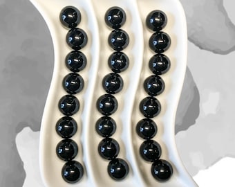 Esfera de OBSIDIANA NEGRA de 20 mm (1 o juego) - Bola de cristal de bolsillo con tarjeta de información sobre piedras preciosas para trabajo energético, meditación, decoración y regalos