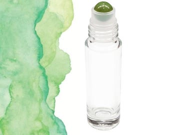 Green Jade Gemstone Roller Bottle – Peace & Harmony • Crystal Rollerball • 5ml or 10ml
