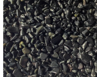 Chips de obsidiana negra - 3-7 mm - 1, 2, 4, 8 oz - Chips de piedras preciosas - Chips de cristal - Chips para botellas con rodillo - Cristales curativos - Artes y manualidades