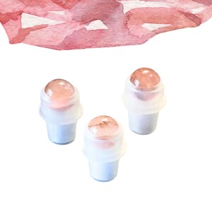 FIRE QUARTZ Rollerball - 1 or Sets - Gemstone Roller Ball - Crystal Roller Ball - Rollerball Insert - Roller Bottle Top