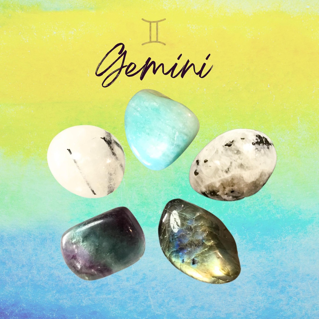 GEMINI Crystal Set – Reiki Charged Zodiac Healing Stones With Info ...