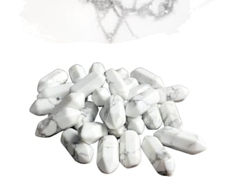 HOWLITE Mini Double Terminated Crystals - Grid Crystals - Healing Crystals - Tiny Carved Gemstones - Orgonite Crystals