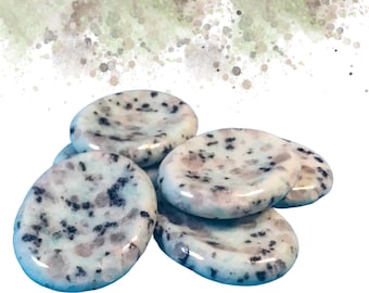 KIWI JASPER Worry Stone, Calming and Anxiety Relief Stone, Thumb Stone, Fidget and Meditation Crystal – Reiki Enhanced