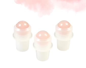 Roll-on de cuarzo rosa / Amor y sanación emocional / Compatible con frascos roll-on de 5 ml y 10 ml / Inserto para frasco roll-on de aceites esenciales