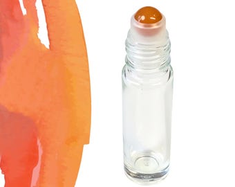 Carnelian Gemstone Roller Bottle – Motivation & Confidence • Crystal Rollerball • 5ml or 10ml