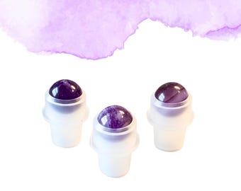 Roll-on de amatista / Calma y equilibrio espiritual / Compatible con frascos roll-on de 5 ml y 10 ml / Inserto para frasco roll-on de aceites esenciales
