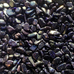 BLUE GOLDSTONE Chips - 5-9mm - 1, 2, 4, 8 oz - Crystal Chips - Gemstone Chips - Roller Bottle Chips - Healing Crystals - Arts & Crafts