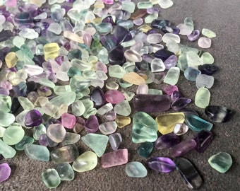 Genuine RAINBOW FLUORITE Crystal Chips • 5-8mm Gemstone Chips for Roller Bottles & Crafts