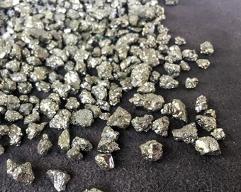 Genuine PYRITE Crystal Chips • 3-9mm Gemstone Chips for Roller Bottles & Crafts
