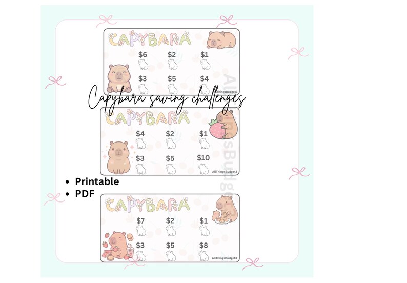 A6 Capybara Mini. Saving Challenges - Etsy