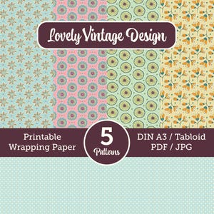 Lovely Vintage Wrapping Paper  I  Instant Download  I  A3/Tabloid  I  PDF/JPG