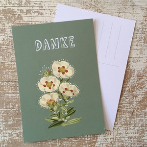 Postkarte, Danke, Retro, Vintage