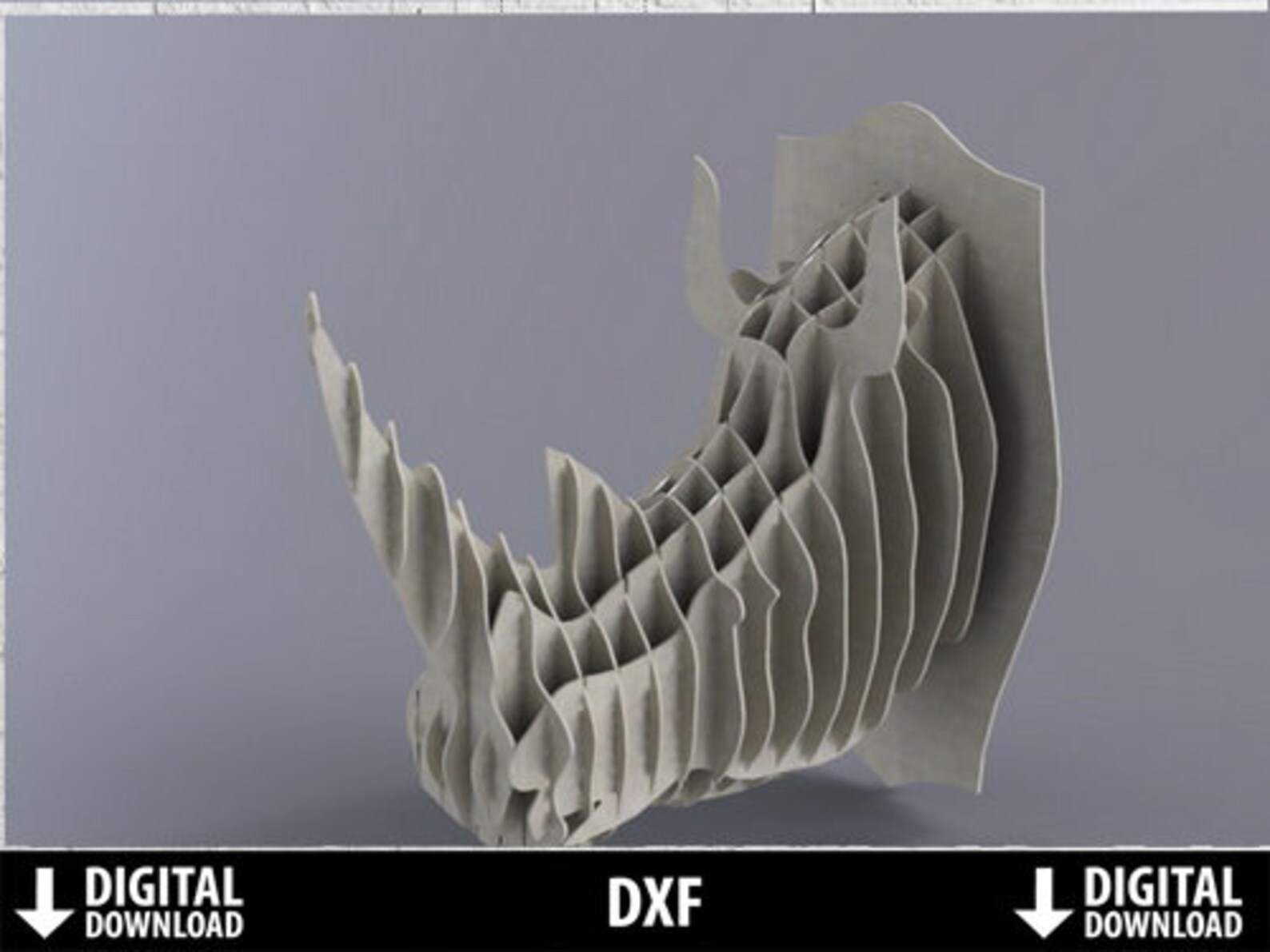 Laser Cut Rhino Head 4mm DXF File Etsy