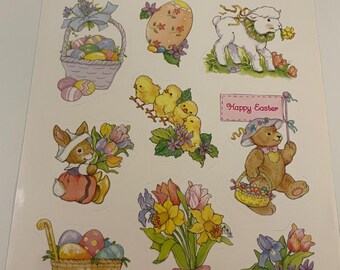 Zeldzaam vintage stickervel Pasen 1988 (huidig merk)
