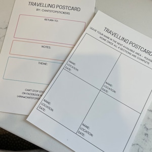 Cartes postales de voyage (4 espaces)