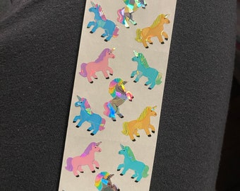 Vintage sandylion stickers - mylar unicorns holo