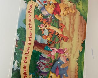 Vintage Winnie the Pooh Sticker Activity Book with 5 Sticker Sheets (package ripped)