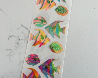 サンディライオン　ステッカーテープ 魚のイラスト FISH Sandylion ステッカー - 1枚 ヴィンテージ グリッター - Etsy 日本