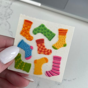 Vintage sandylion sticker mod - fuzzy socks