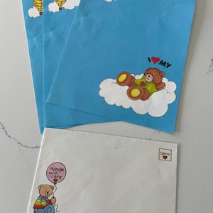 Juego de papelería vintage de oso de peluche