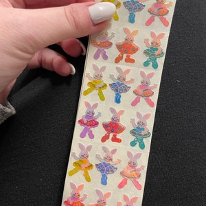 Vintage sandylion stickers - pearly ballerina bunnies