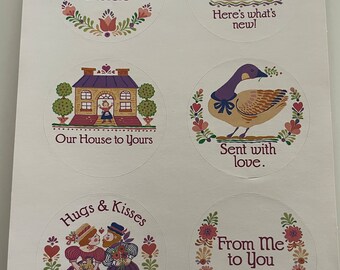 Zeldzaam vintage stickervel zegels uit de jaren 80 - haard en huis (huidig merk)