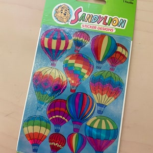 Vintage sandylion sticker maxi pack - rainbow hot air balloons - rare - sealed