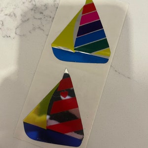 Sandylion sticker mod - vintage mylar sailboats - rare