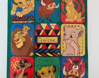 Vintage Disney The Lion King Sticker Sheet - as shown