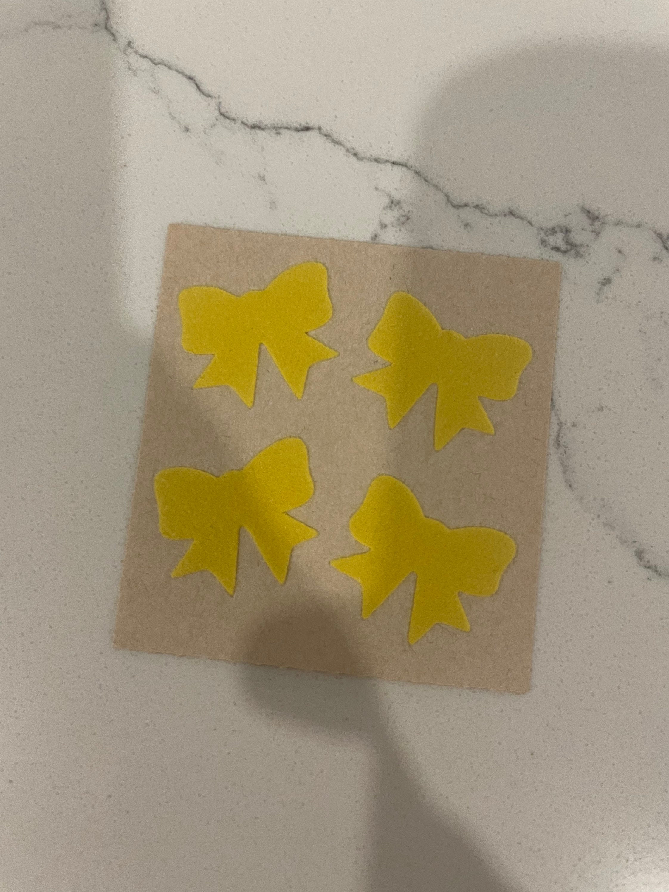 Sandylion Vintage Stickers *Fuzzy Yellow Bows* Square Module SUPER RARE
