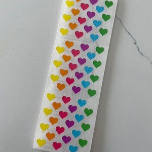 Vintage Sandlöwe Aufkleber - Kromekote Mini Pastell Aufkleber Herzen