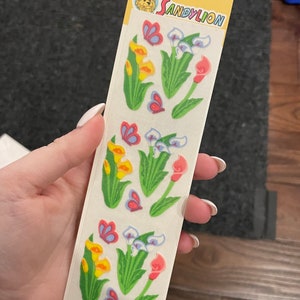 Vintage Sandylion stickera pack BNIP fuzzy flowers