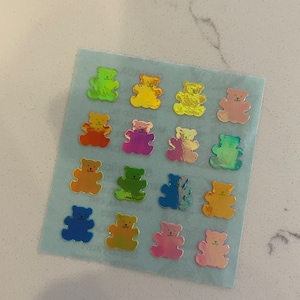 Vintage sandylion sticker mod - rare mini pearly bears - blue back