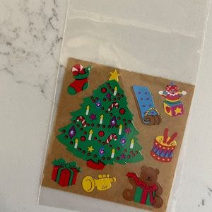 Vintage sandylion sticker Mod - brown back - Christmas teddy bear
